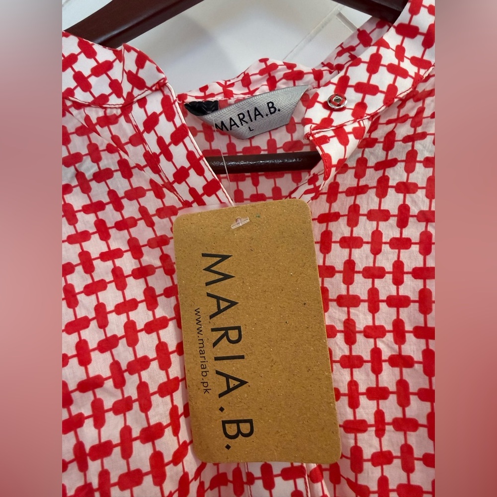 NWT Maria B Luxury Pakistan Red Embroidered Dress Size: Large - Picture 6 of 12